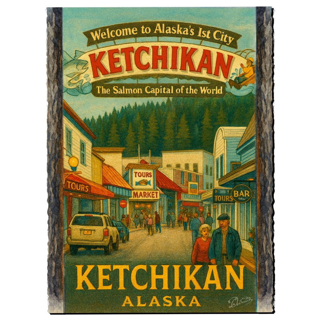 Welcome to Ketchikan Greeting Card by G. Debrekht - 97116GC