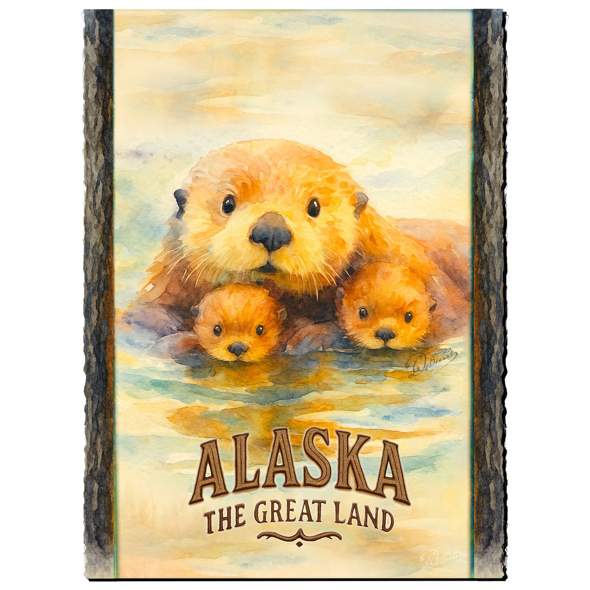 Sea Otter Family Greeting Card by G. Debrekht - 97123GC