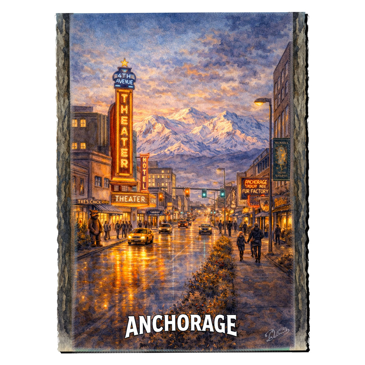 Downtown Glow Greeting Card by G. Debrekht - 97129GC