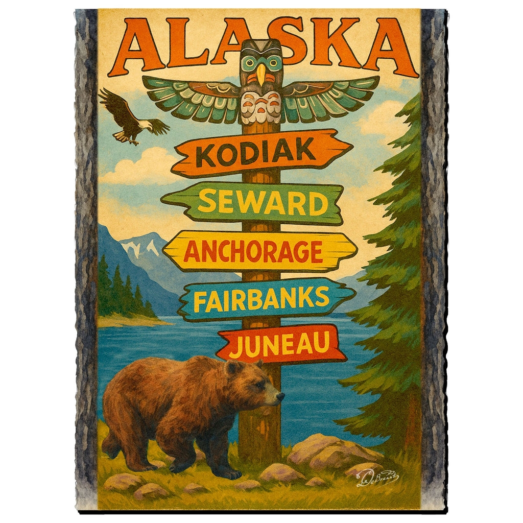 Northern Destinations Signpost Greeting Card by G. Debrekht - 97133GC
