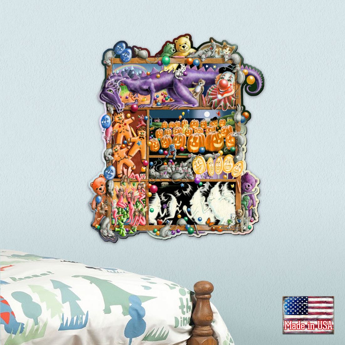 Colors Whimsical Wall Art by Laura Seeley - Love Family Kids Decor - 8513003-LS