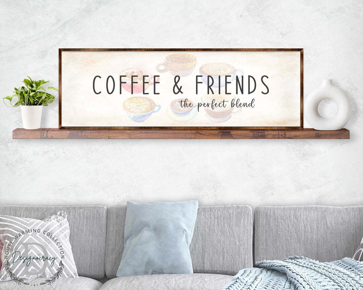 Coffee & Friends the Perfect Blend - Wooden Coffee shop decor - Farmhouse decor - Wooden Wall art - Kitchen decor - Farmhouse kitchen - Coffee nook - 310314
