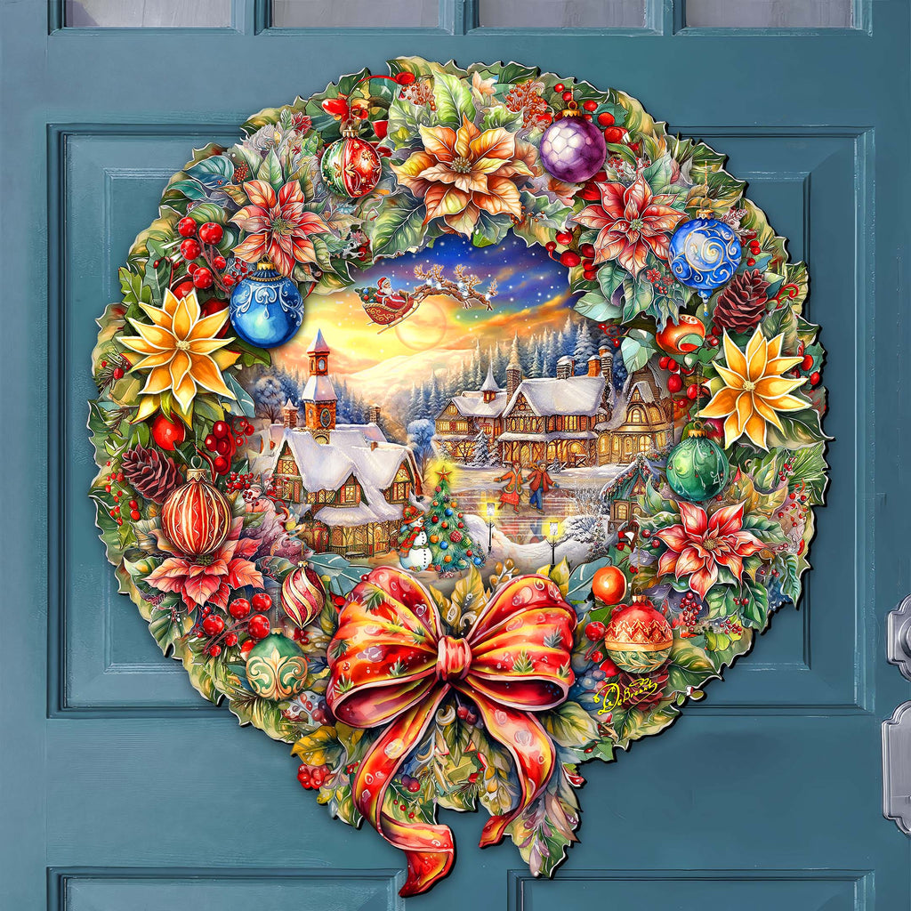 Christmas Wreath 36"-Inch Outdoor Indoor Decor Wooden Christmas Decoration by G. Debrekht - Christmas Decor - 8652802F