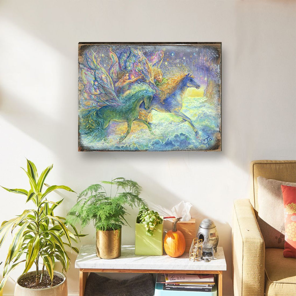 Race You to Fairyland Fantasy Wooden Wall Art by Josephine Wall - Fantasy Decor - 852134-JW