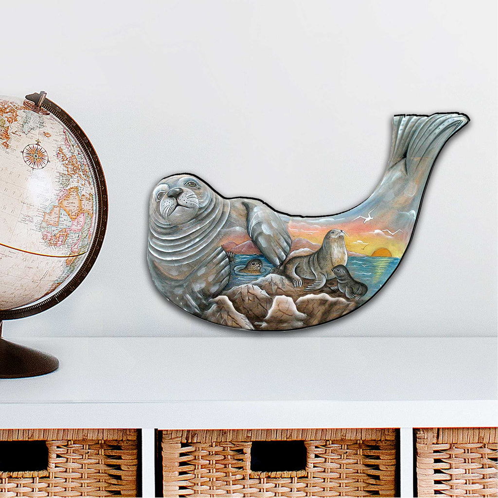 Sea Lion Beach House Door Decor by G. DeBrekht - Coastal Holiday Decor - 8158914H
