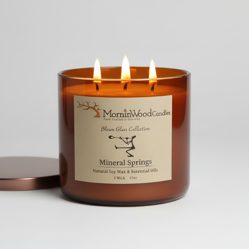 Mineral Springs-Soy 3-Wick Blown Glass Collection