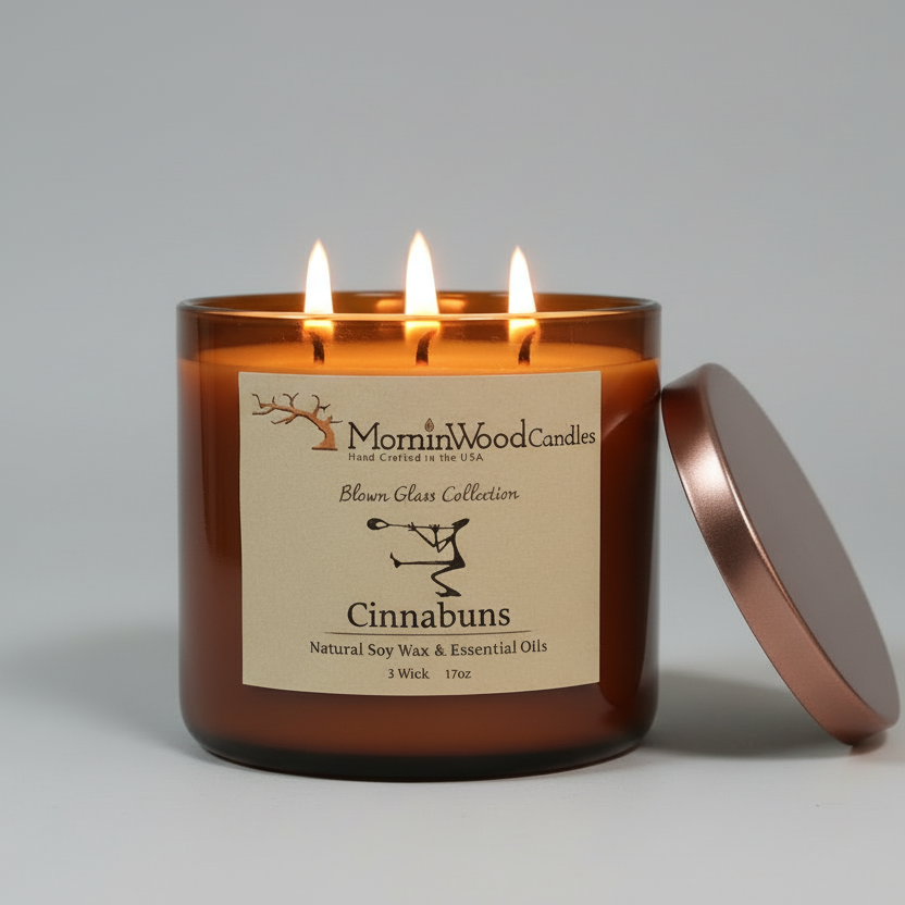 Cinnabuns-Soy 3-Wick Blown Glass Collection
