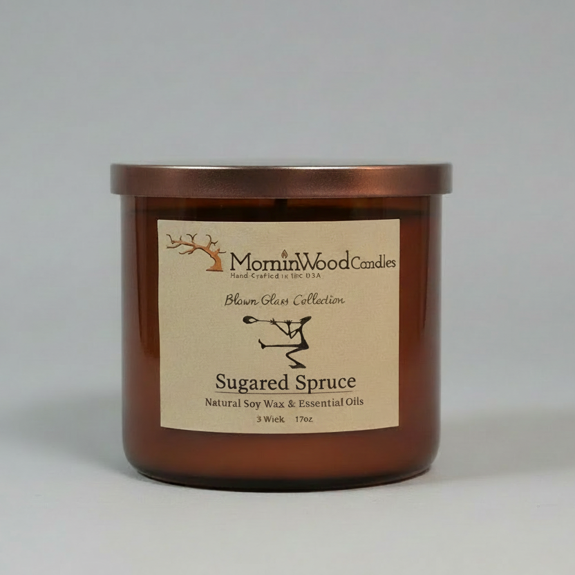 Sugared Spruce-Soy 3-Wick Blown Glass Collection