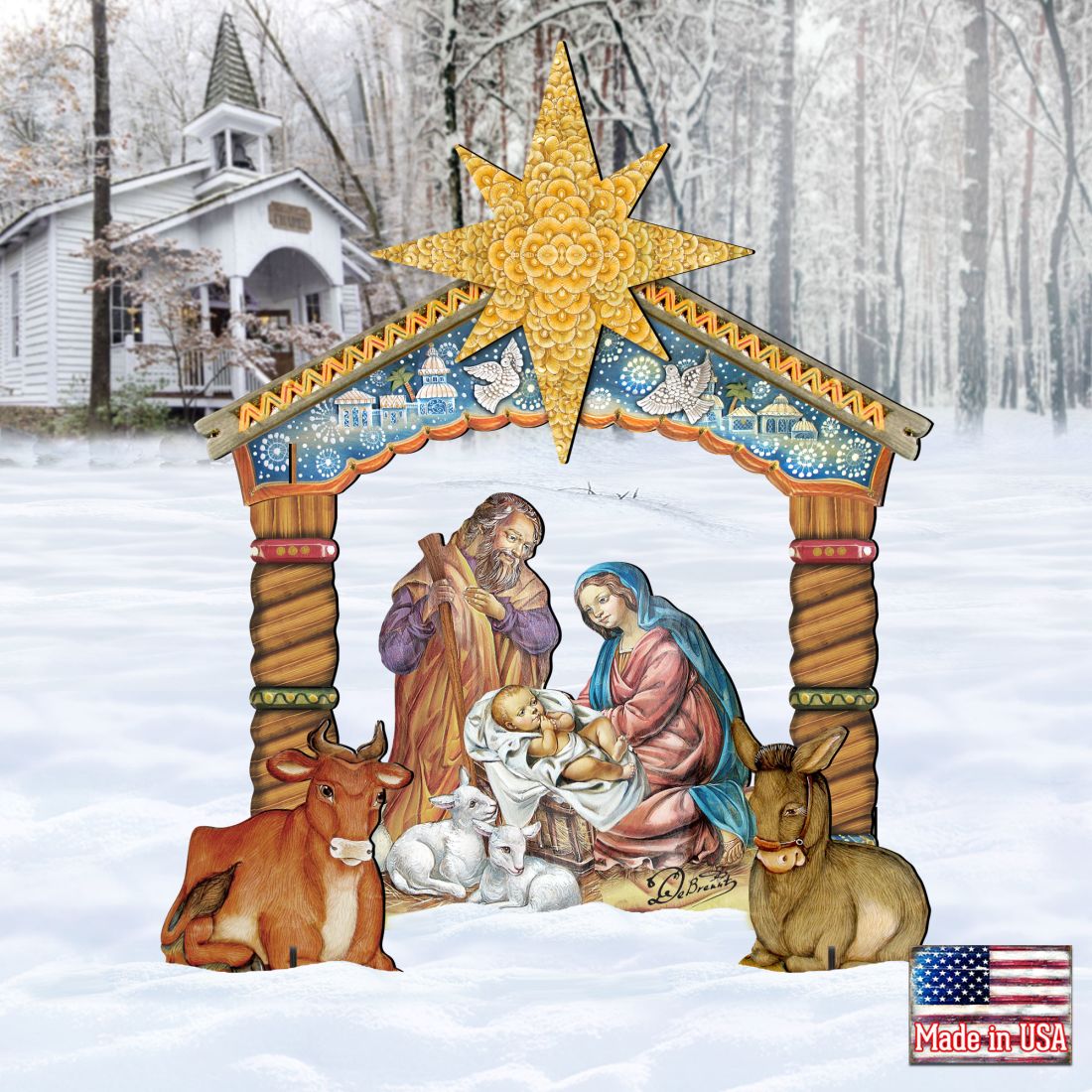 Nativity Holy Family Outdoor Yard Sign by G. DeBrekht - Nativity Holiday Décor - FS8114030
