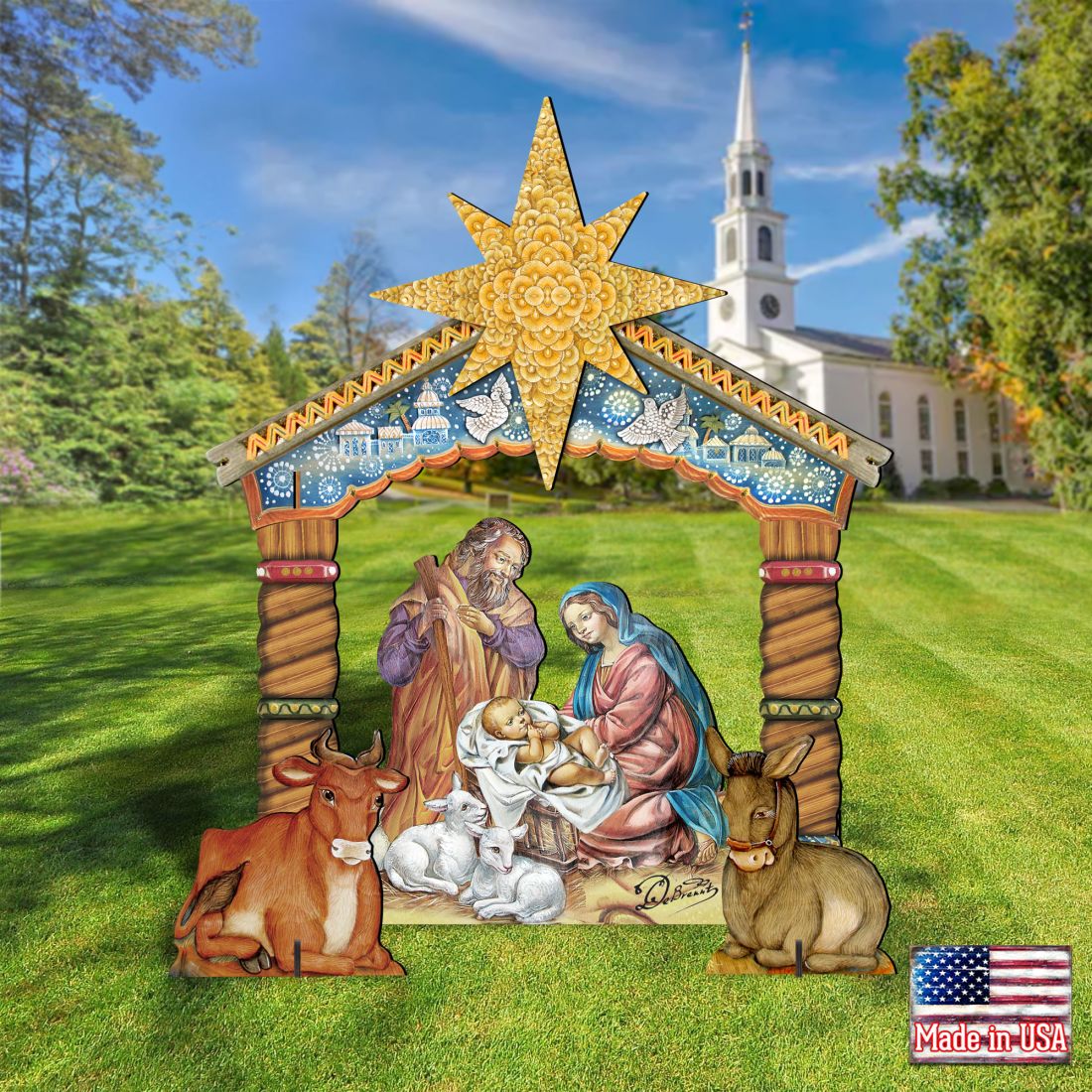 Nativity Holy Family Outdoor Yard Sign by G. DeBrekht - Nativity Holiday Décor - FS8114030