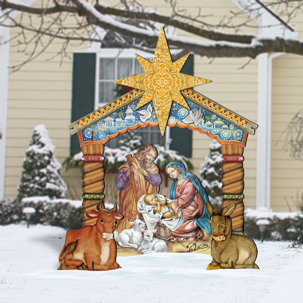 Nativity Holy Family Outdoor Yard Sign by G. DeBrekht - Nativity Holiday Décor - FS8114030