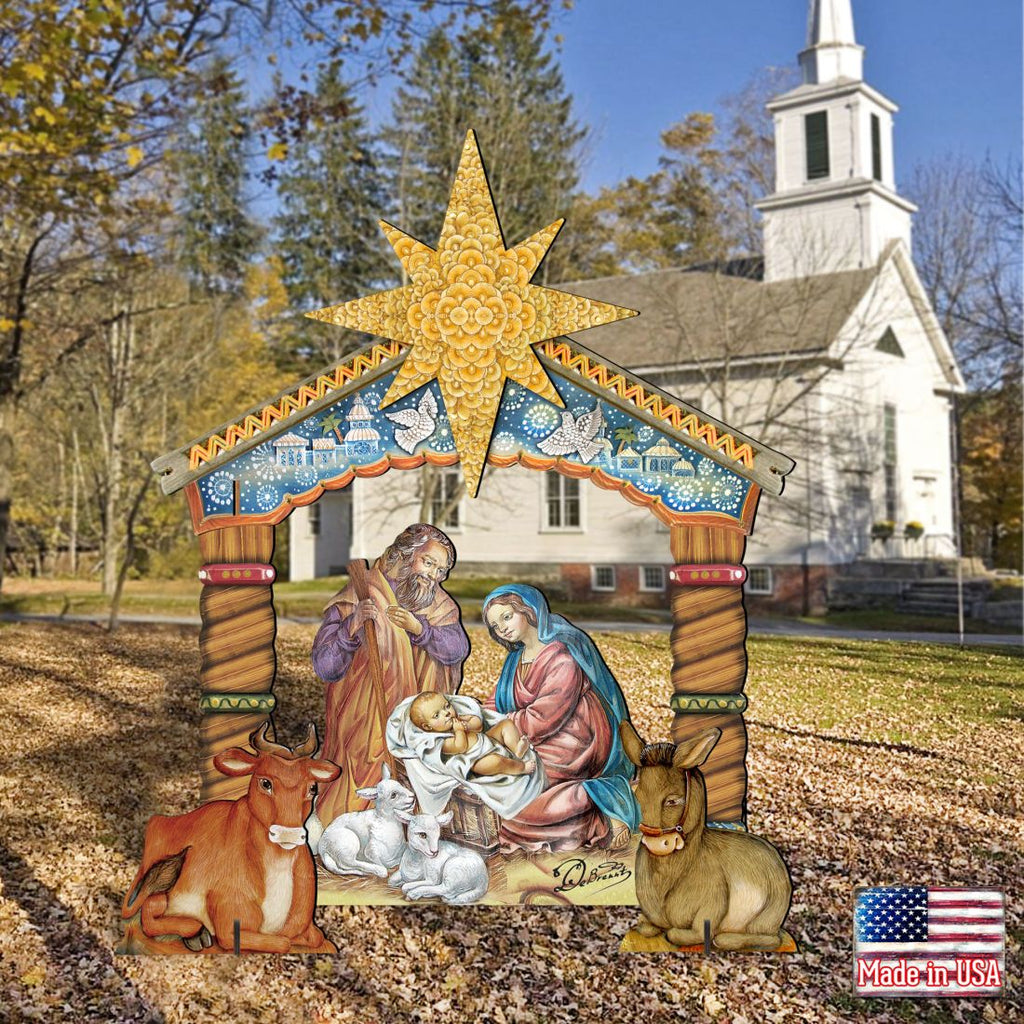 Nativity Holy Family Outdoor Yard Sign by G. DeBrekht - Nativity Holiday Décor - FS8114030