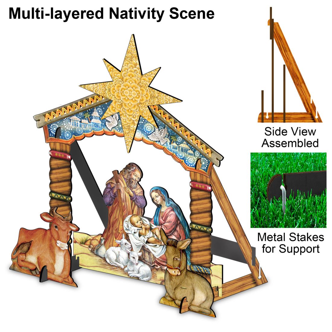 Nativity Holy Family Outdoor Yard Sign by G. DeBrekht - Nativity Holiday Décor - FS8114030