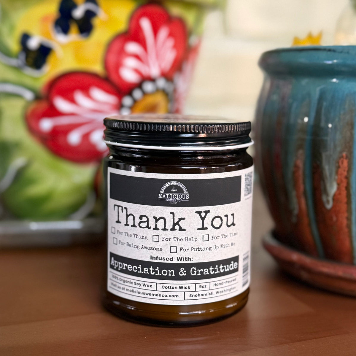 All The Thanks | Scent: Cabernet All Day | 9oz Funny Candle | Malicious Women Co