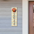 Handcrafted Floral House Number Sign – Wooden Address Plaque with Basket of Flowers – Custom Handcrafted Wooden Address Sign MA989832