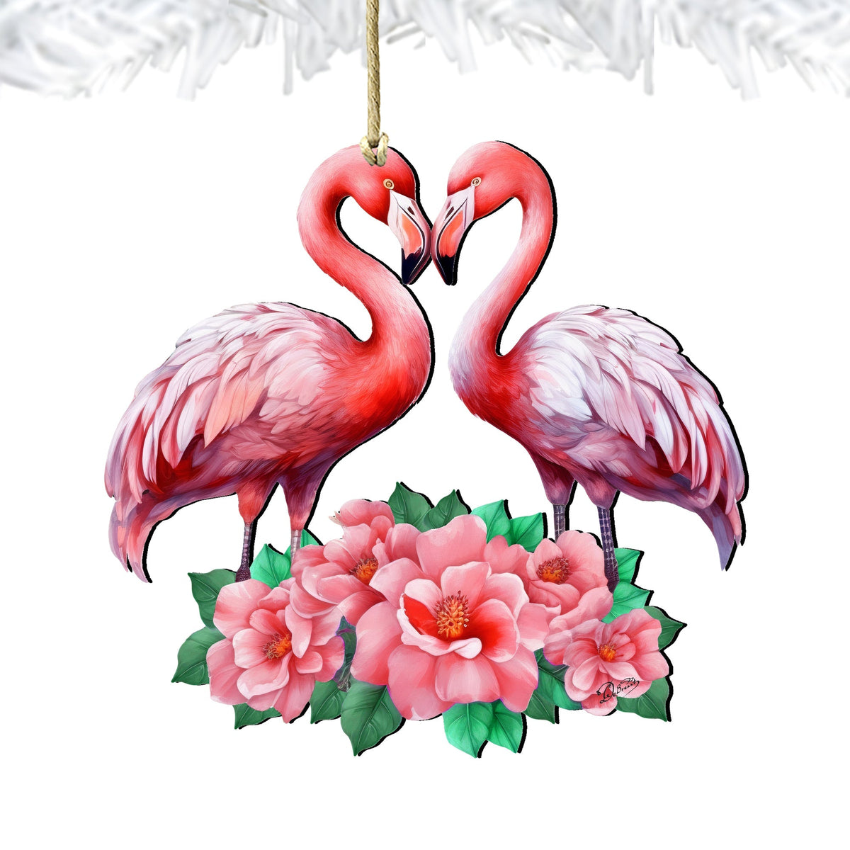 Flamingos Love Wooden Ornaments by G. DeBrekht Love Kids Family Decor - 8611039
