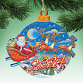 2024 Dated Up-Up and Away Christmas Wooden Ornaments by G. Debrekht - Christmas Santa and Snowman Decor - 8112160-D24