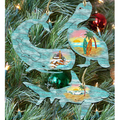 Coastal Wooden Ornaments-Whale,Shark,Pelican-Set of 3 by G. DeBrekht - Coastal Holiday Decor - 8100047S3