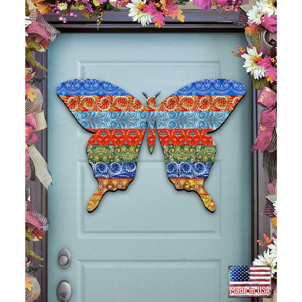 Quilted Butterfly Easter  Door Decor by G. DeBrekht - Easter Spring Decor - 8198718H