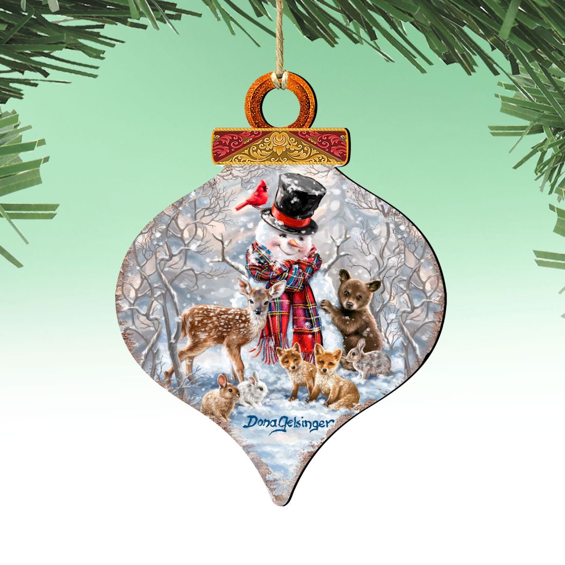 Forest Friends Wooden Ornaments by Gelsinger - Christmas Santa Snowman Decor - 8031155-DG