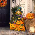 Halloween Witch with Black Cats Freestanding Outdoor Décor – Handcrafted Wooden Yard Display by G. DeBrekht – 8652838F