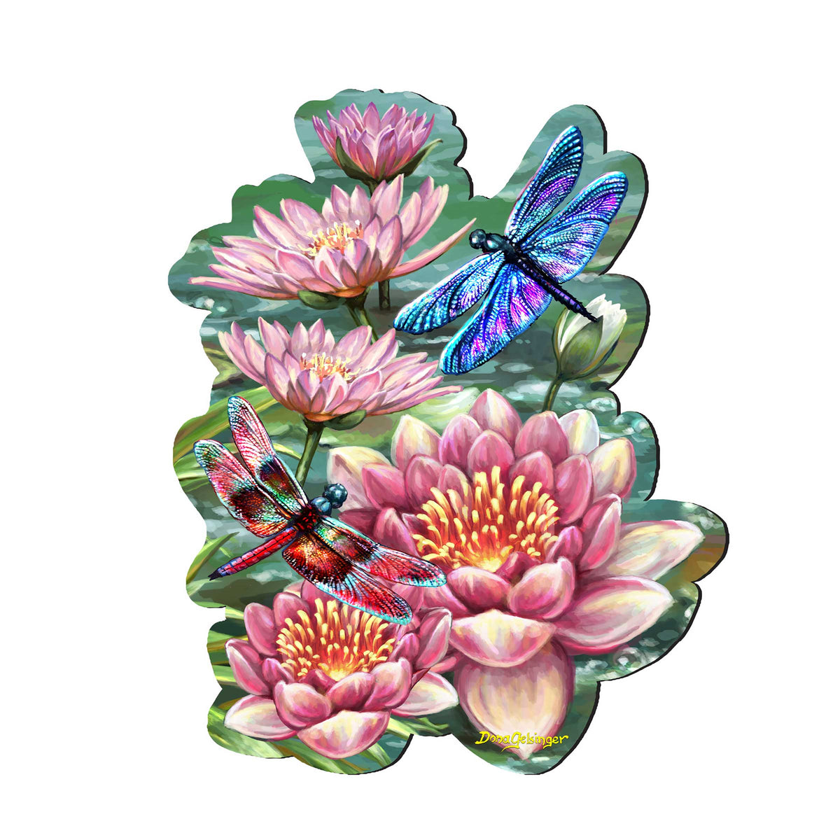 Dragonflies and Water Lilies Wildlife Wall Decor - D. Gelsinger - Wildlife Holiday Decor - 8461065H-DG