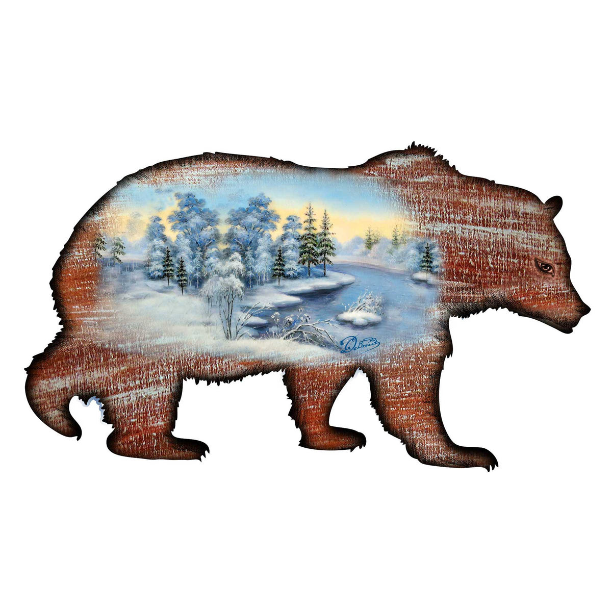 Grizzly Bear Vintage Wildlife Door Decor - G. DeBrekht - Wildlife Holiday Decor - 8198214H