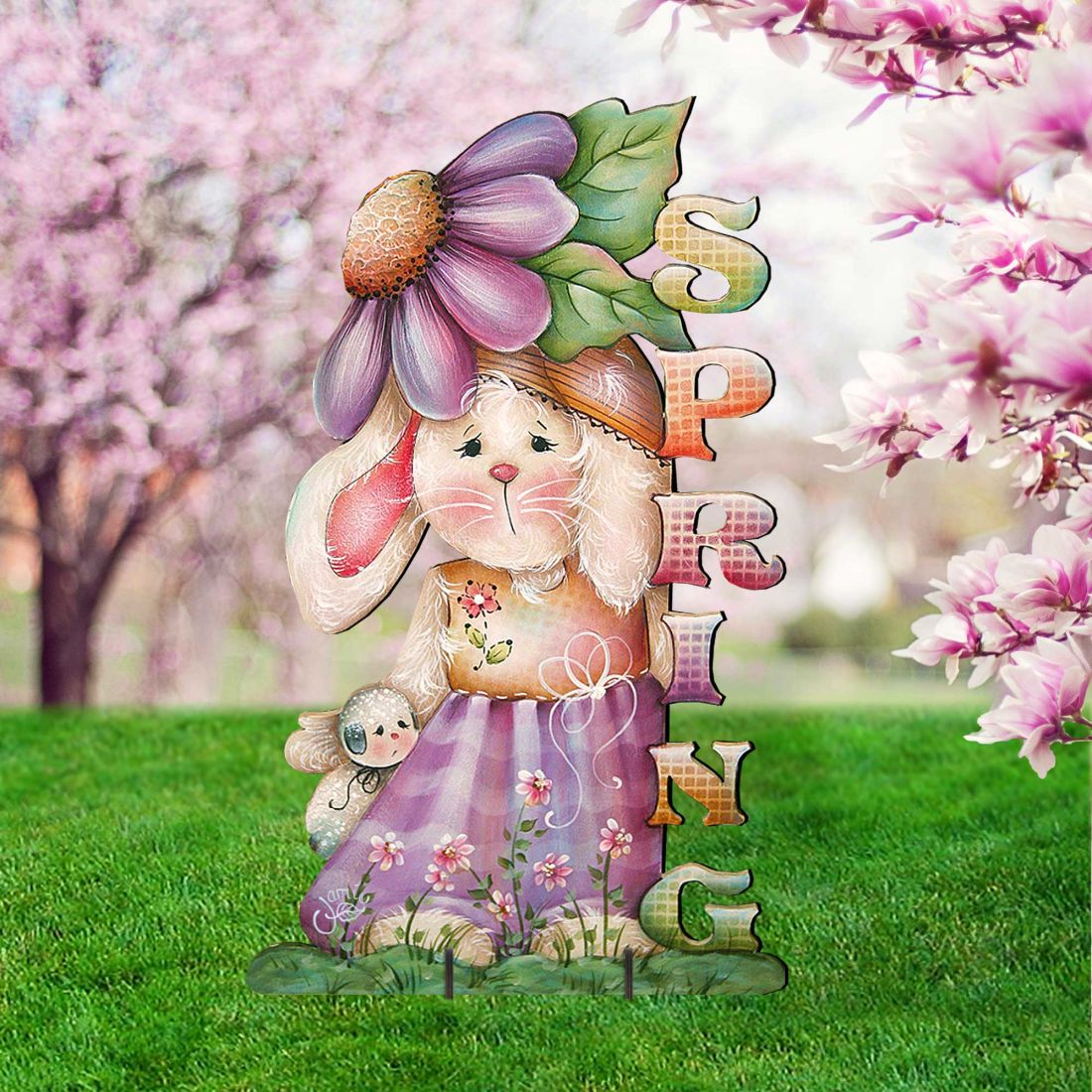 Bunny Easter Outdoor Scene  by Jamie Mills-Price - Easter Spring Decor - 8457604F