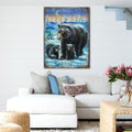 Scher Bears Art Wooden Wall Art by Nature Wonders - Nature Wildlife Decor  - 95214B