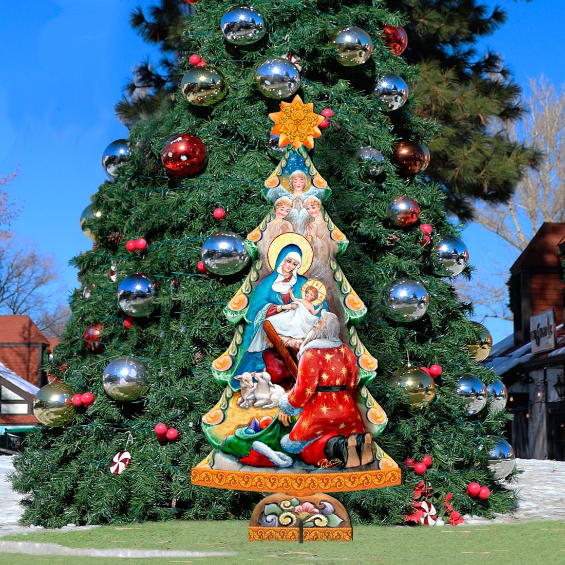 Adoration Nativity Tree Outdoor Decor by G. DeBrekht - Nativity Holiday Decor - 8128833F