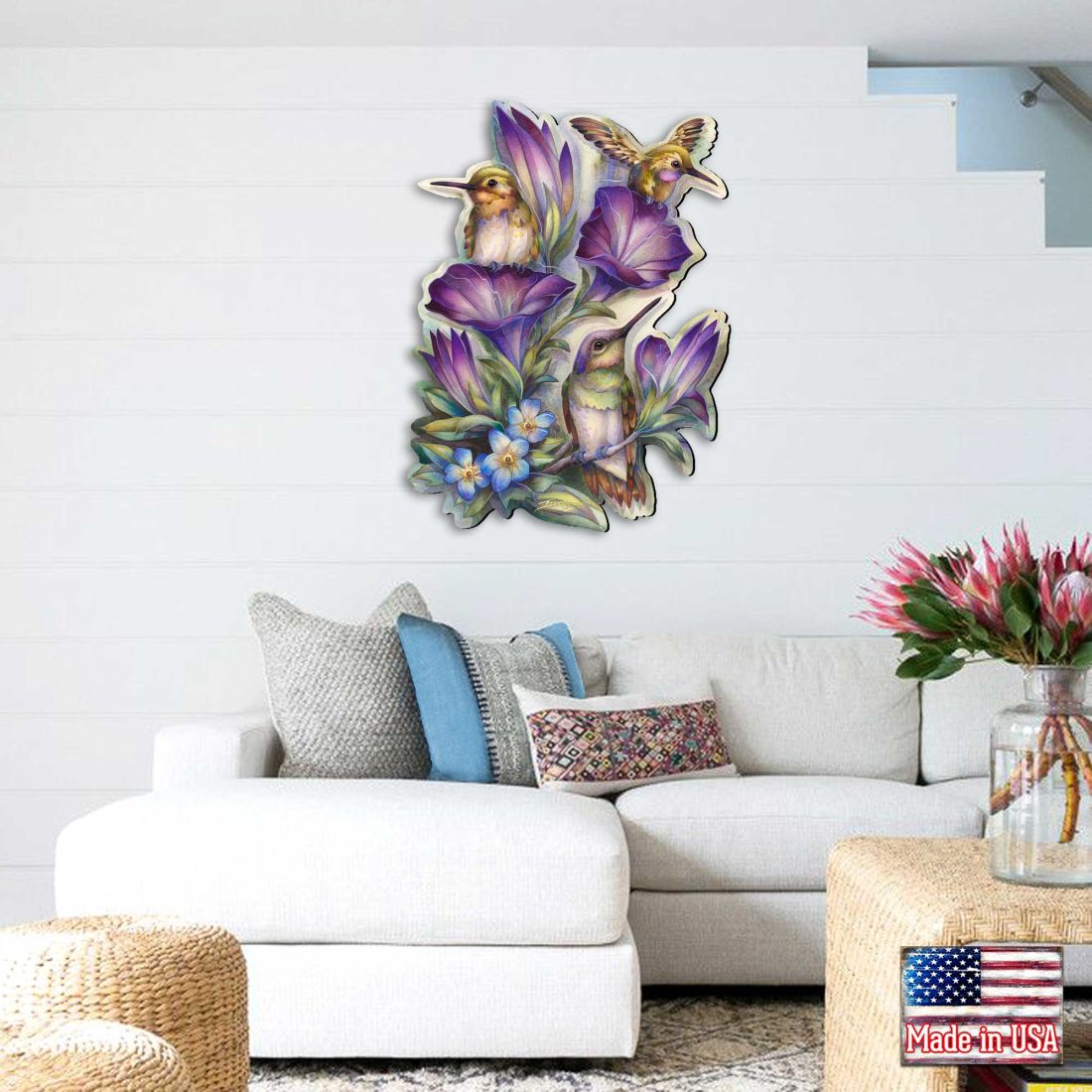 Everlasting Friendship Hummingbirds Wall Art by J. Bergsma - Wildlife Holiday Decor - 8591936W-JB