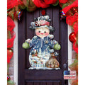 Freezing Friends (Frosting Sparkle) Door Decor by Jamie Mills-Price - Christmas Santa Snowman Decor - 8457511H
