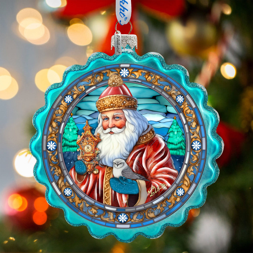 Forest Christmas Wreath Glass Ornament by G. Debrekht - Christmas Holiday Decor - 759-063
