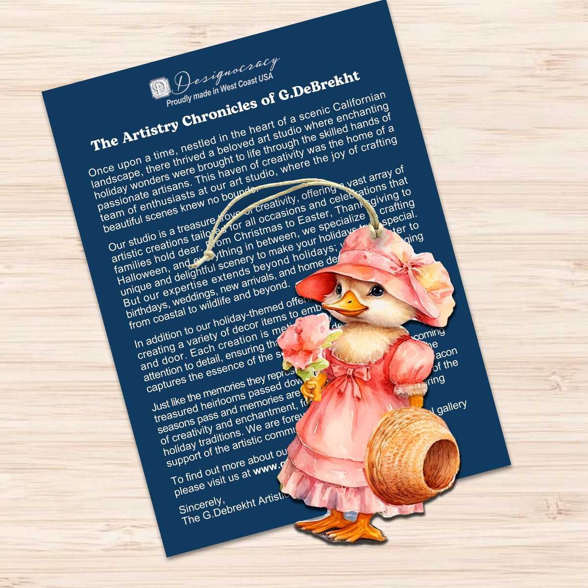 Easter Ducks Decorative Eco Wood Ornaments Set of 3 by G. Debrekht - Easter Decor - 8091043-S3