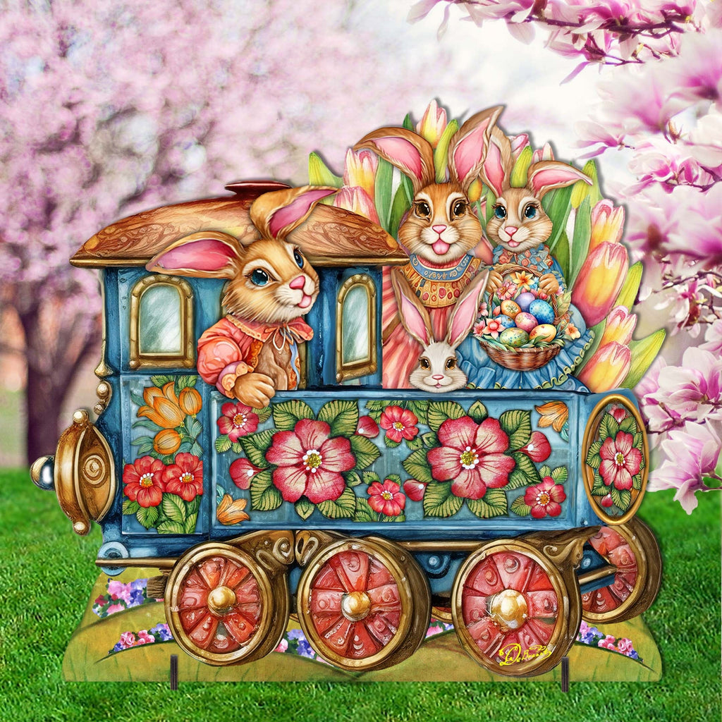 Easter Bunny Train Easter Lawn Decor by G. DeBrekht - Easter Spring Decor - 8652781F