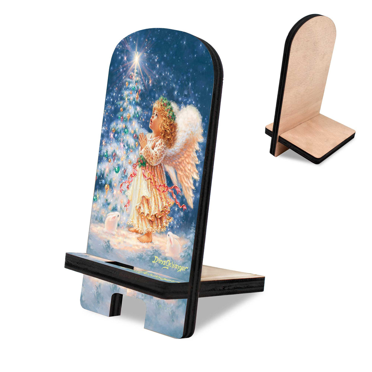 My Christmas Wish Cell Phone Stand Christmas Decor Wood Mobile Tablet Holder Charging Station Organizer - 892072-DG