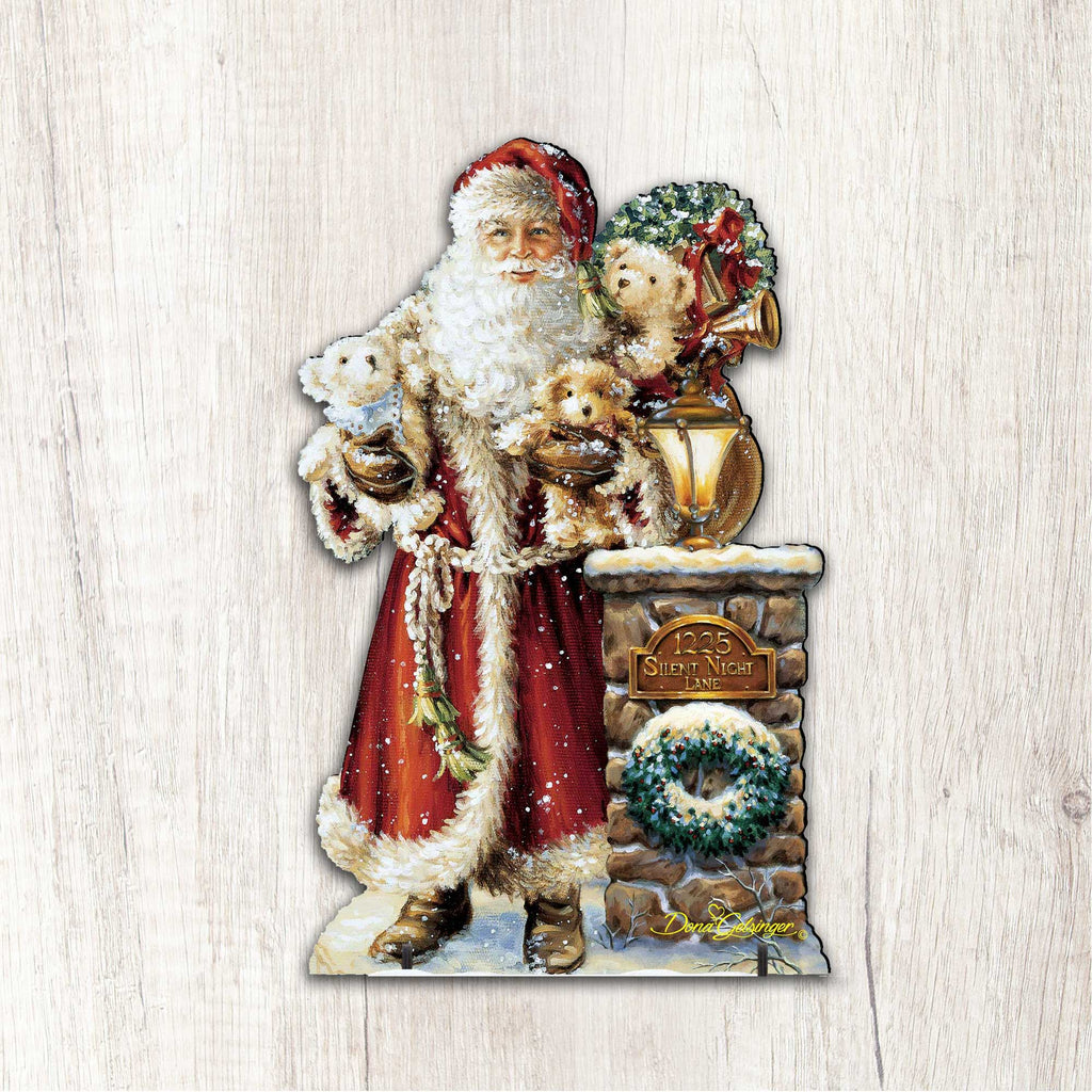 Silent Night Santa Christmas Door Decor by D. Gelsinger - Christmas Santa Snowman Decor - 8461013H-1315