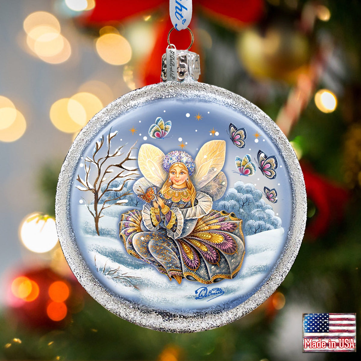 Fairy Girl Glass Ornament by G. DeBrekht - Christmas Decor - 73562C