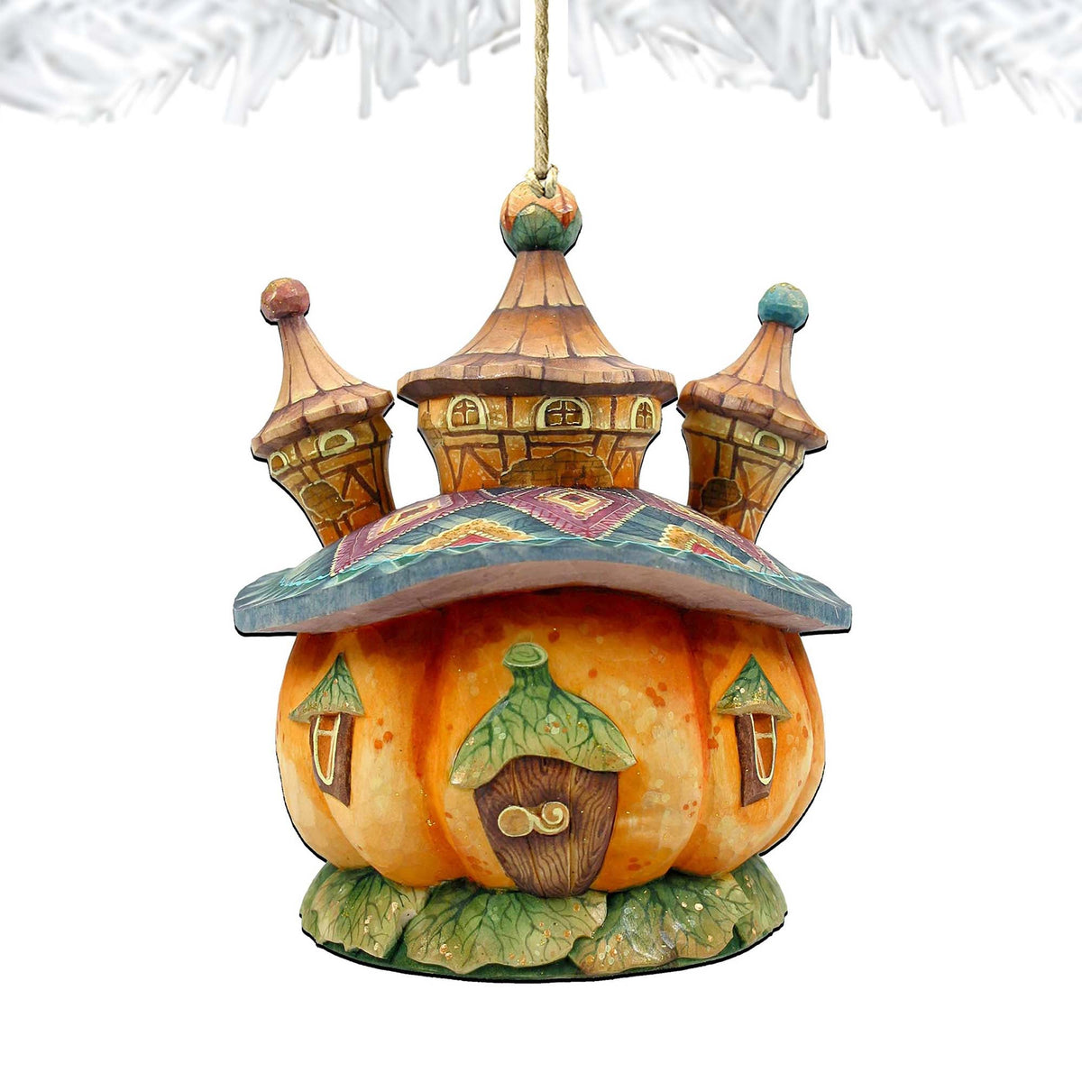 Halloween Pumpkin Dome Wooden Ornaments by G. DeBrekht - Thanksgiving Halloween Decor - 8158413
