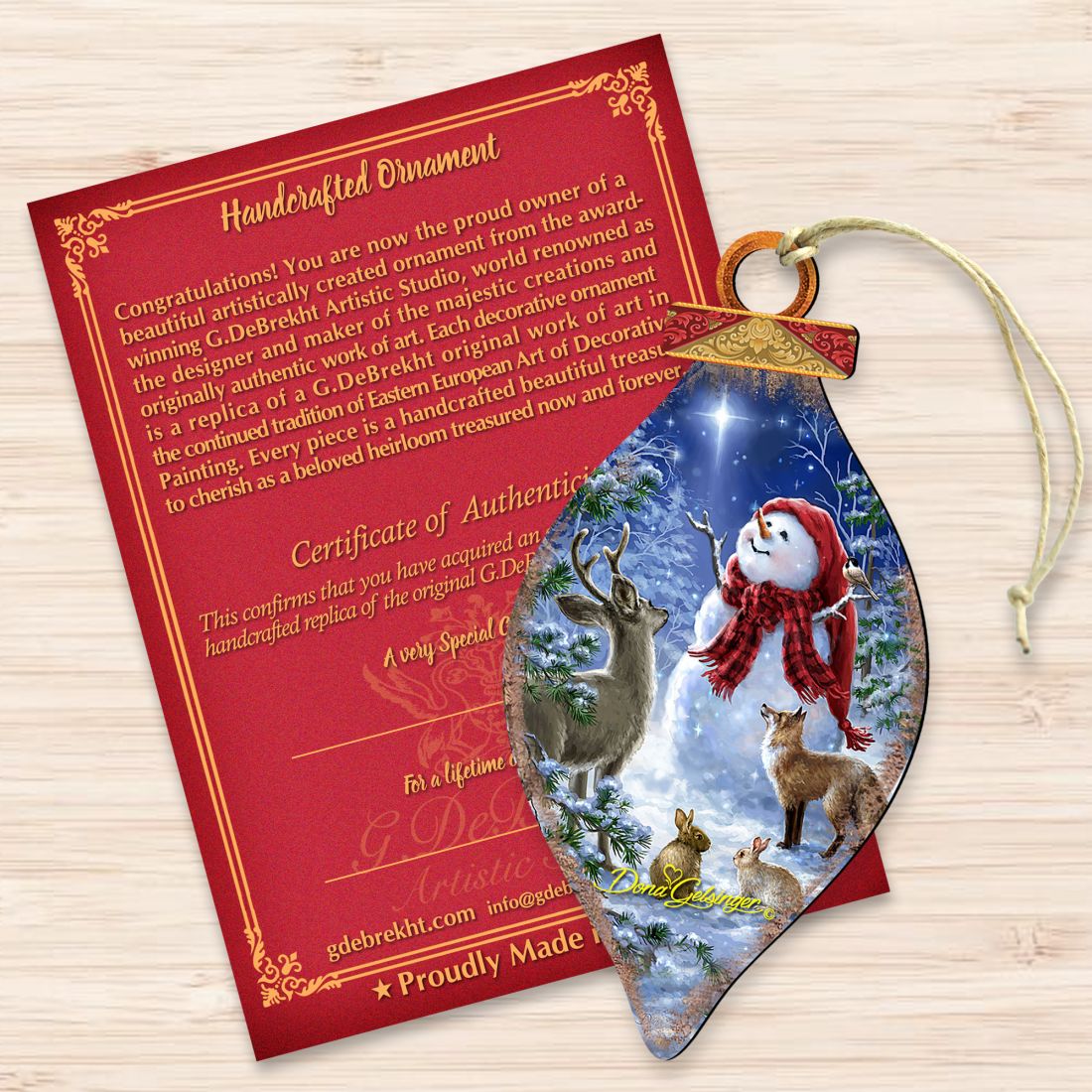 Heaven and Snowman Wooden Ornaments by Gelsinger - Christmas Santa Snowman Decor - 8041149-1801