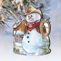 Cowboy Snowman Wooden Ornaments by Gelsinger - Christmas Santa Snowman Decor - 8121115-1541