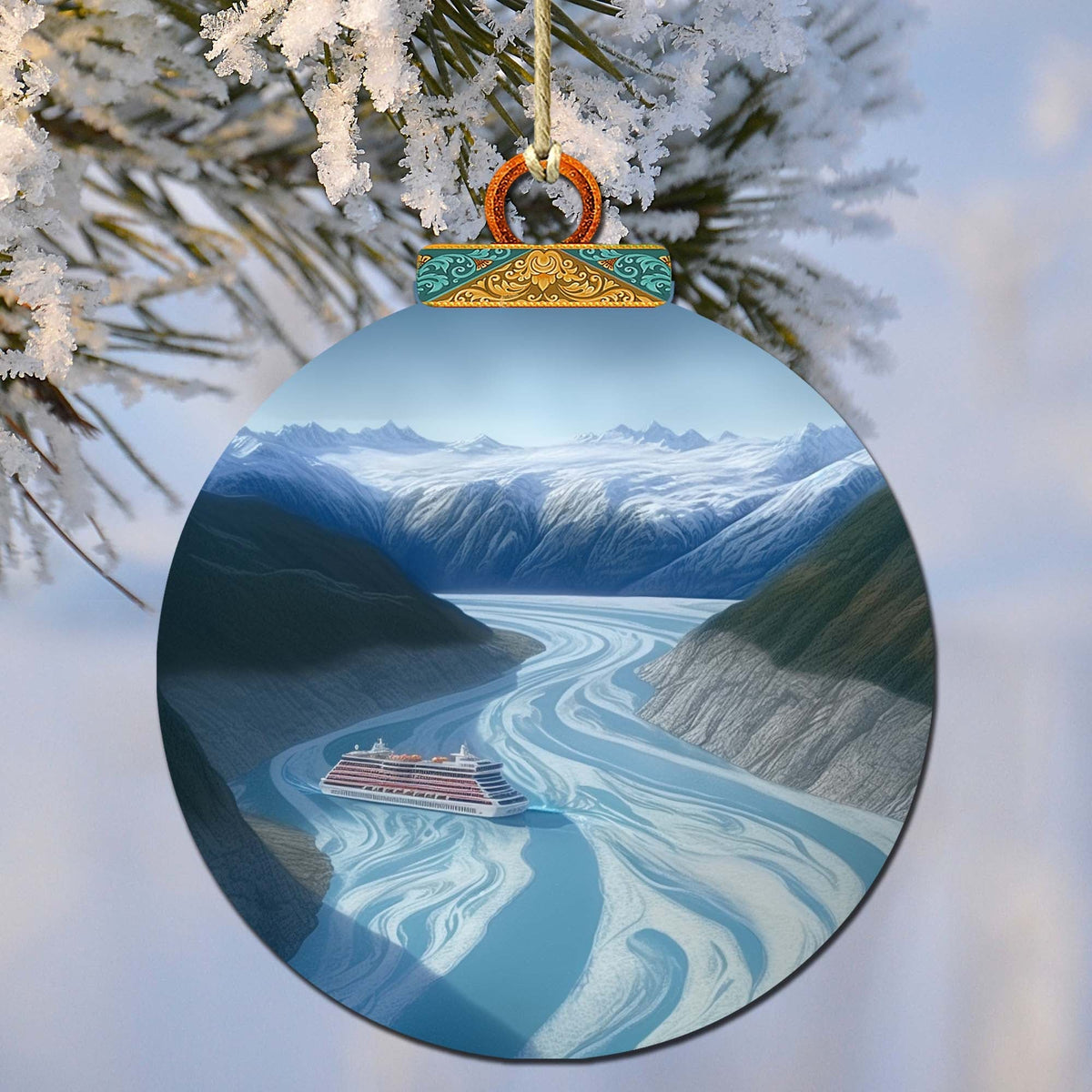 Alaska's Mountain Odyssey Wooden Ornaments by G.Debrekht - Wildlife Holiday Decor - 870065