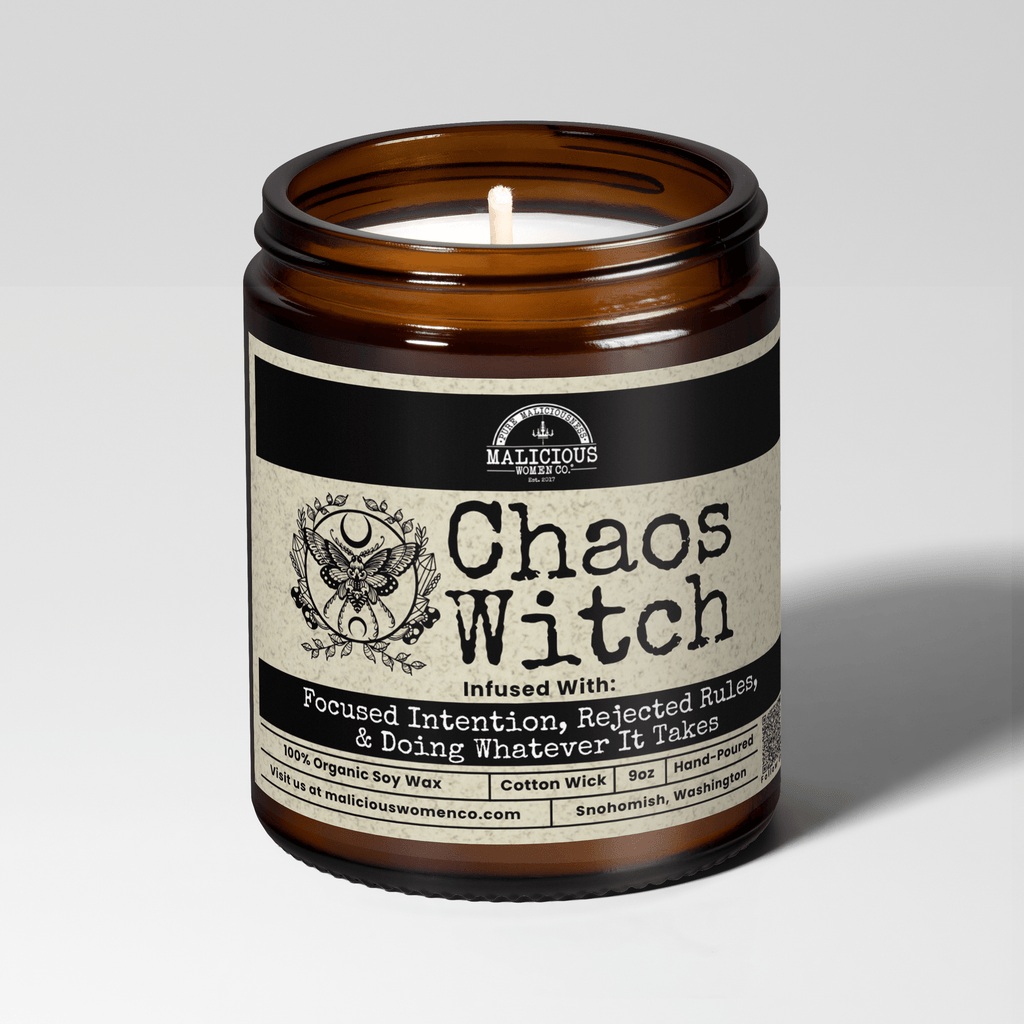 Chaos Witch | Scent: Tomato & Basil | 9oz Witch Candle | Malicious Women Co