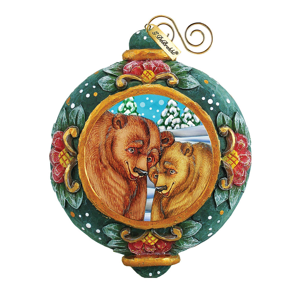 Grizzly Bear Sculpted Hand-Painted Christmas Ornament by G. DeBrekht - Wildlife Holiday Decor - 610560