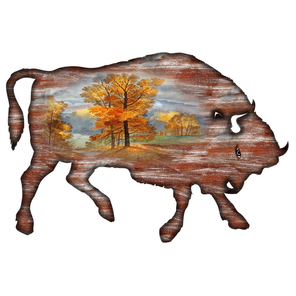 Buffalo Vintage Wildlife Door Decor - G. DeBrekht - Wildlife Holiday Decor - 8198212H