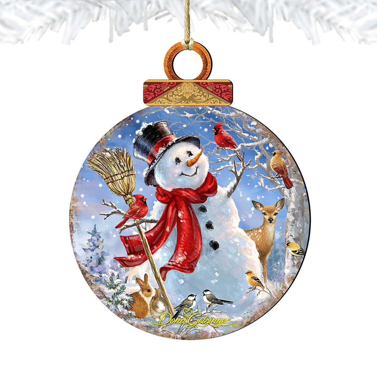 Frosty Forest Friends Wooden Ornaments by Gelsinger - Christmas Santa Snowman Decor - 8021023-1624