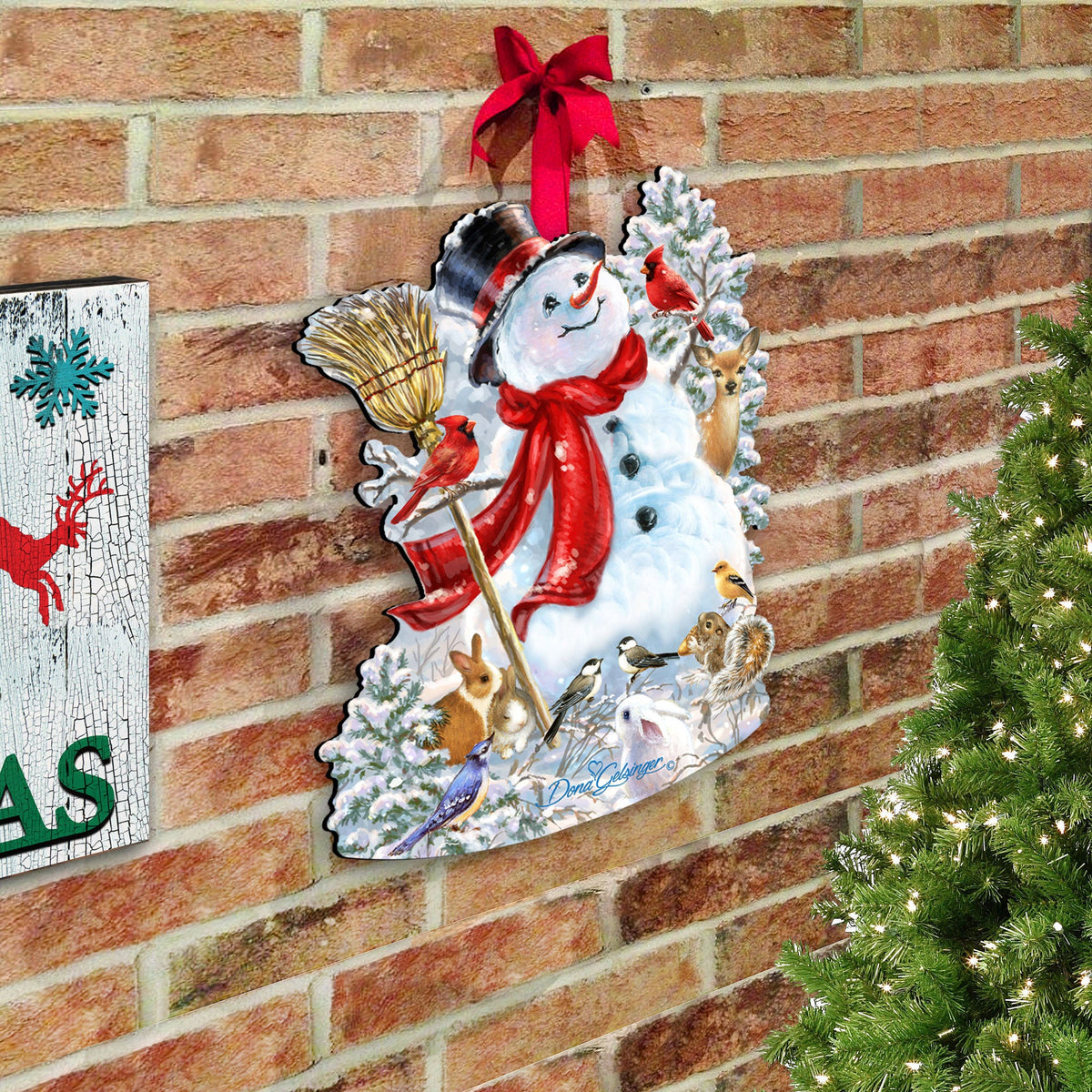 Frosty Forest Friends Christmas Door Decor by D. Gelsinger - Christmas Santa Snowman Decor - 8461026H-1624