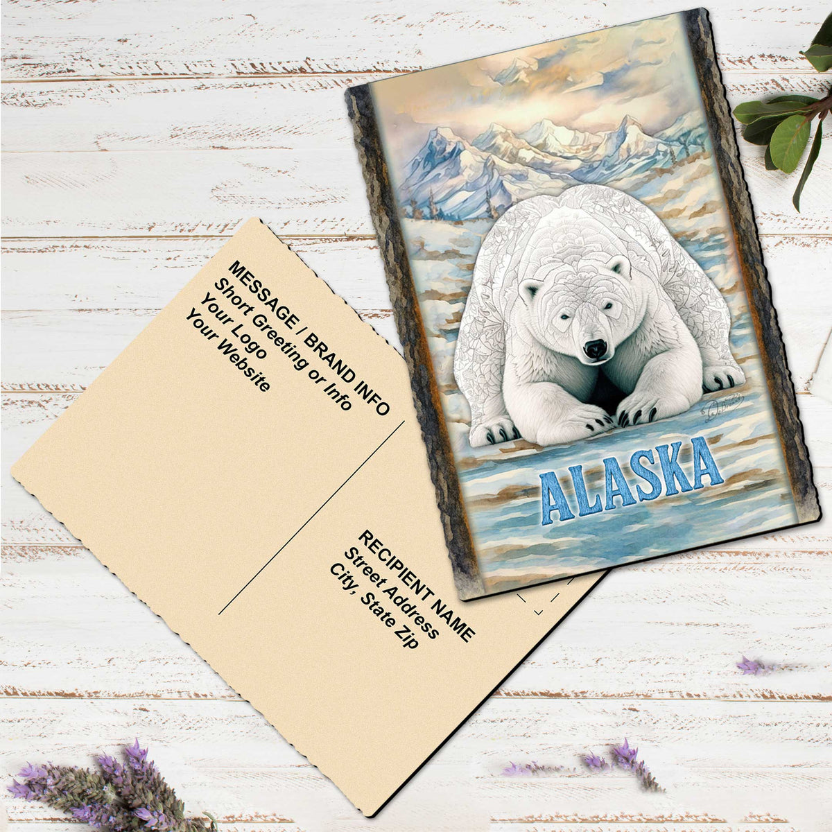 Polar Bear Art Greeting Card by G. Debrekht - 97124GC