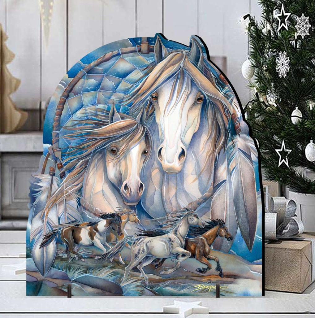 Mustangs Dream Catcher Journey Wildlife Outdoor Decor by J. Bergsma - Wildlife Holiday Decor - 8591637F-JB