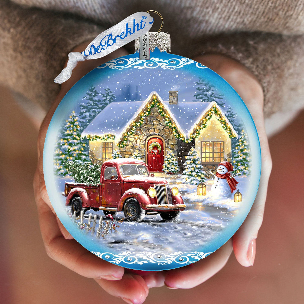 Christmas Cottage Glass Ornament Limited Edition by D. Gelsinger - Christmas Decor - 73899-1926